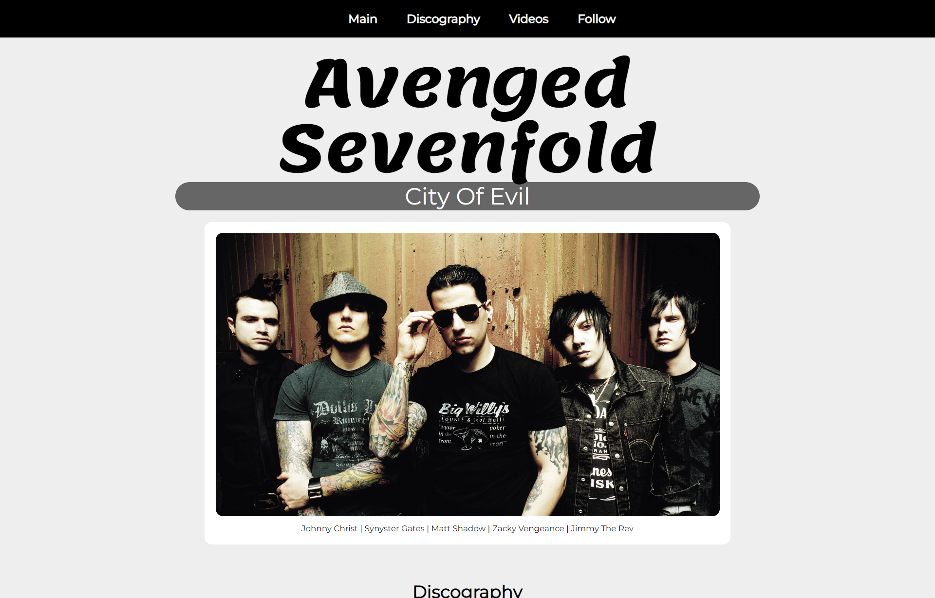 a7x tibute page